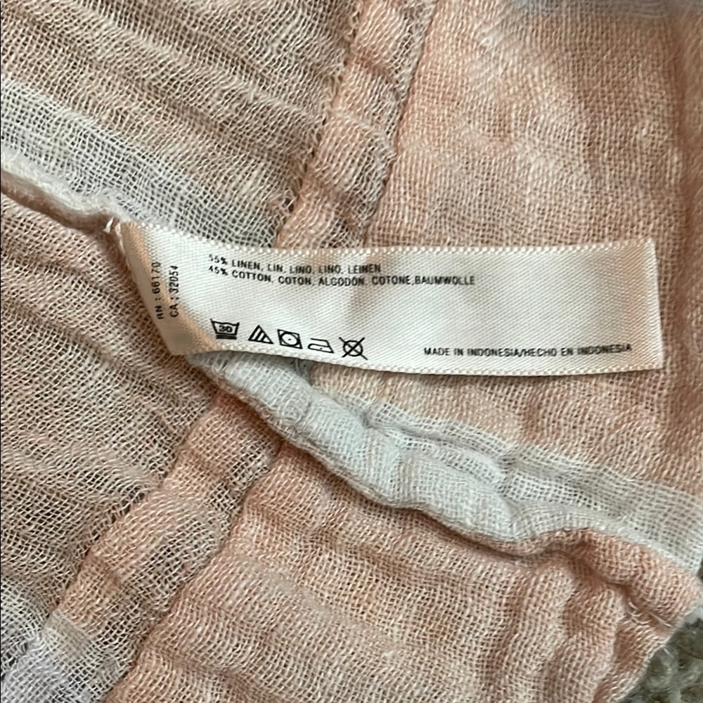 Anthropologie Lilka Linen Blend Striped 3/4 Sleeve Blouse - Picture 4 of 5